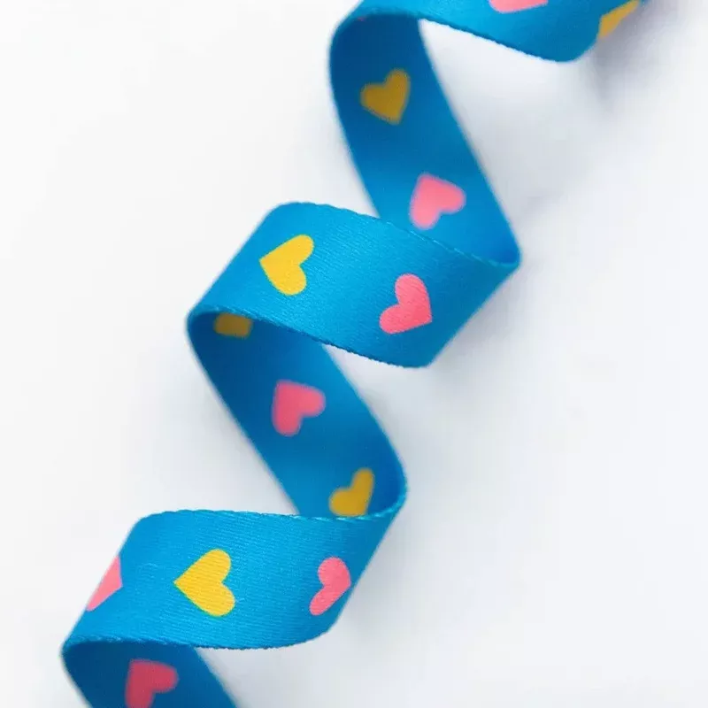 1″ Webbing | Ruby Star Society | Hearts in Bright Blue