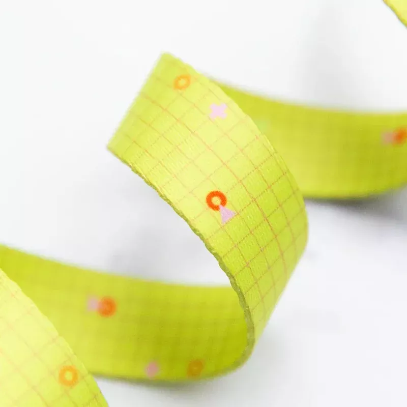 1″ Webbing | Ruby Star Society | Power Grid – Neon Yellow