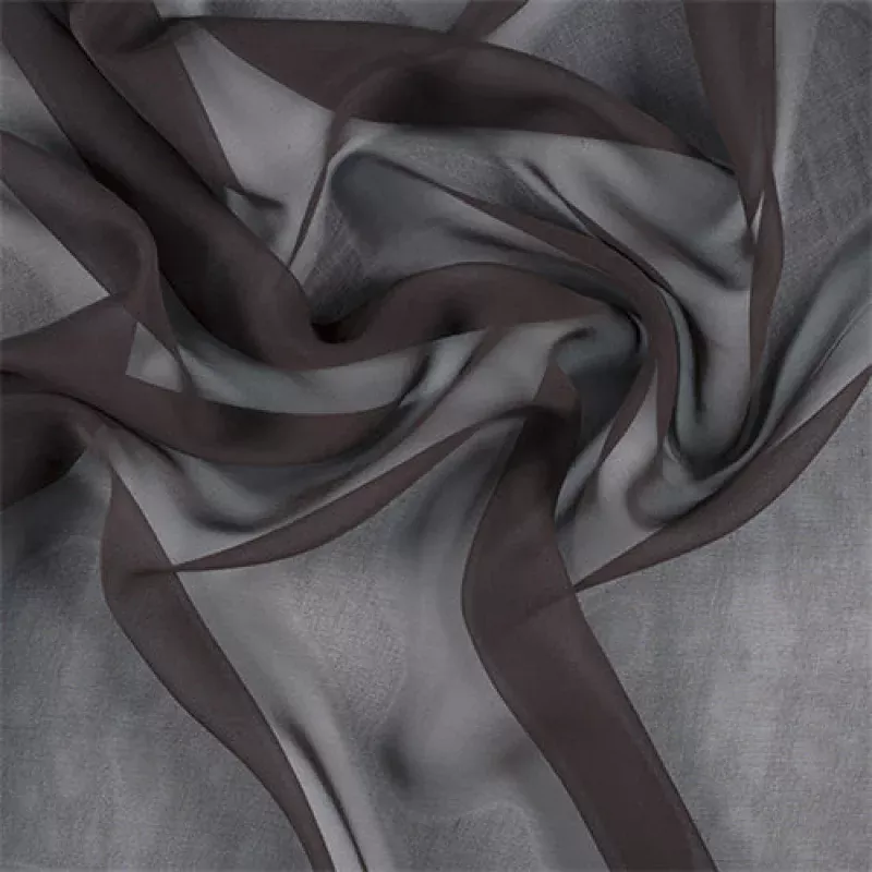 1 YD PC-Runway Silks Dark Brown Silk Chiffon Fabric - Reorderable