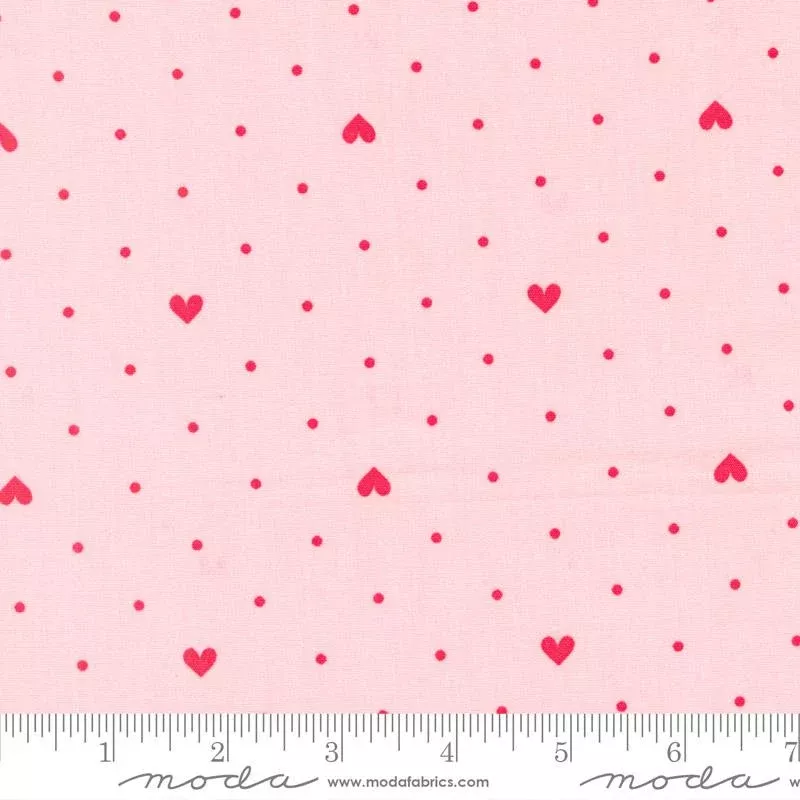 108″ Lighthearted Heart Dot Pink | Camille Roskelley | Moda Fabrics | 108009 17 | Sold in 1/2 Yd