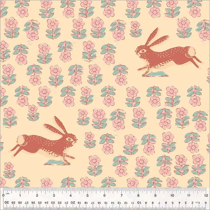 108″ Quilt Back Heather Ross 54542W-1DES Blush Rabbit Cotton