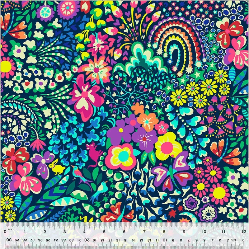 108″ Quilt Back Sally Kelly 52892W-1DES Multi Hide And Seek Cotton