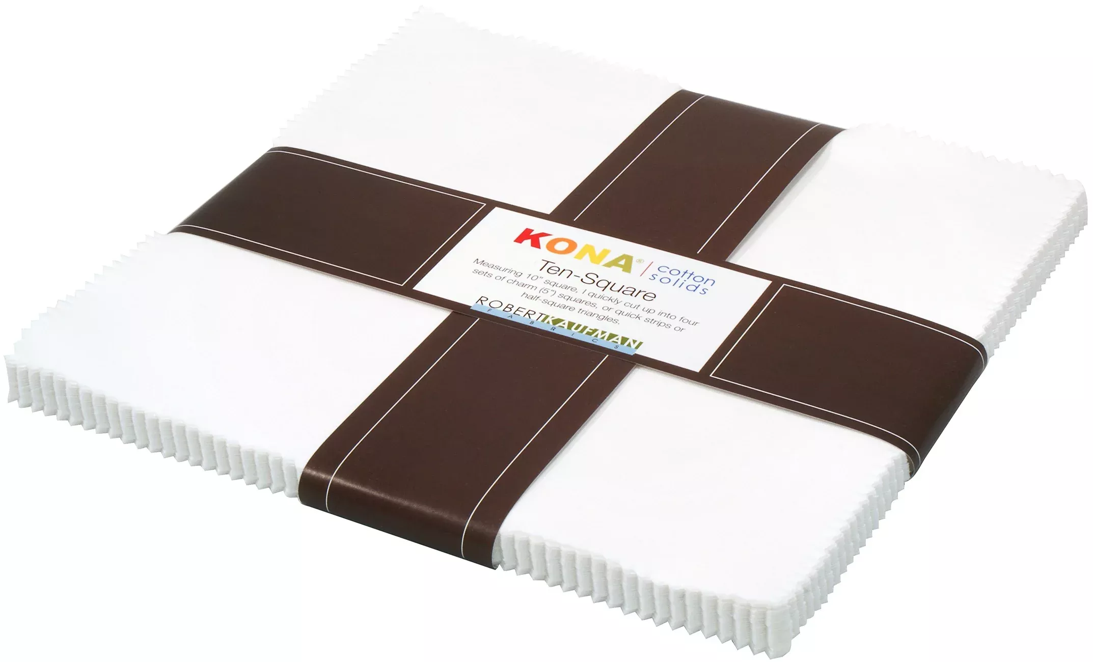 10in Squares Kona Solids White Colorway 42pcs