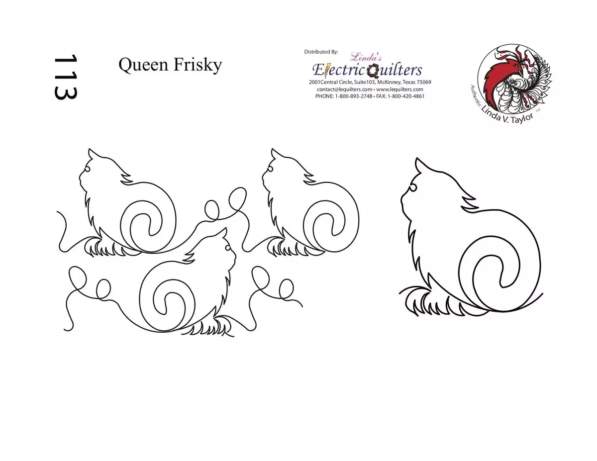 113 Queen Frisky Pantograph by Linda V. Taylor