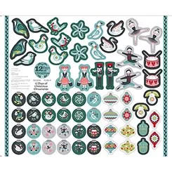12 DAYS OF CHRISTMAS - 12 DAYS OF CHRISTMAS ORNAMENT PANEL