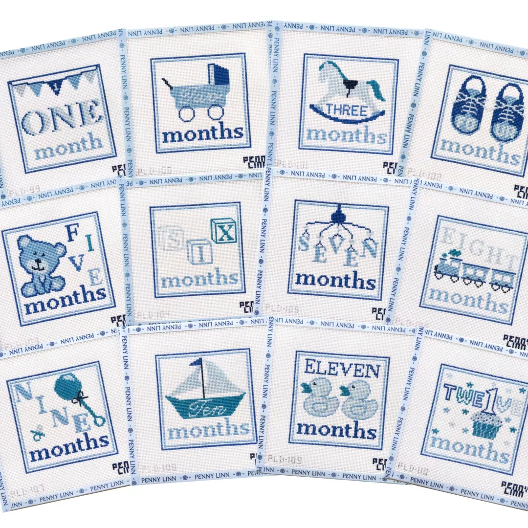 12 Month Milestone Canvas Collection – Blue Color