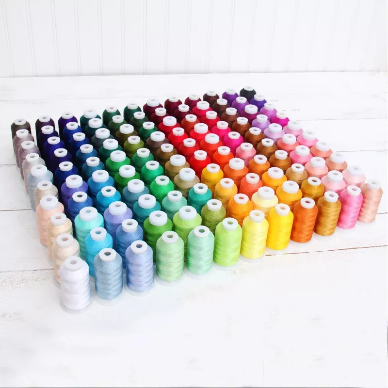 120 Colors of Polyester Embroidery Thread Set – 1000 Meters