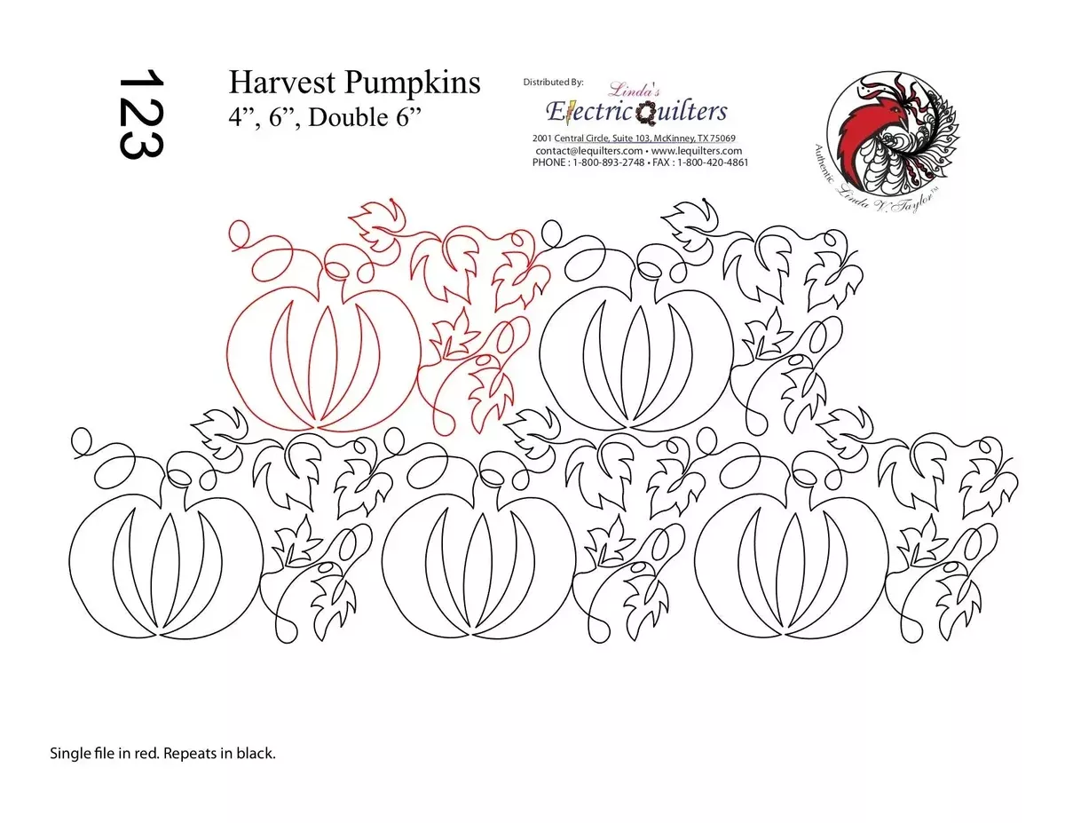 123 Harvest Pumpkins Pantograph by Linda V. Taylor