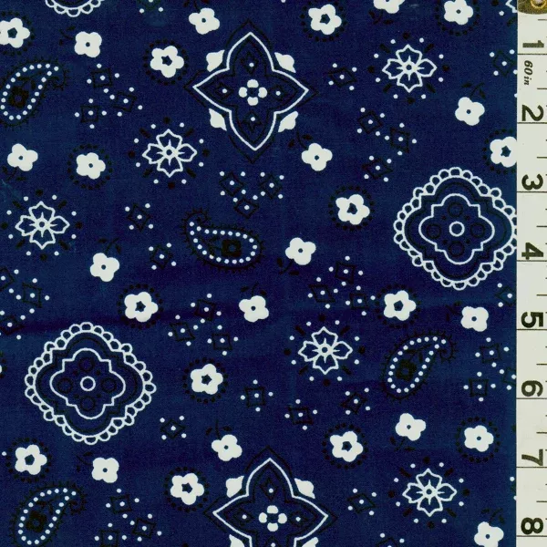 15 YD Bolt-Navy Bandana Print Fabric