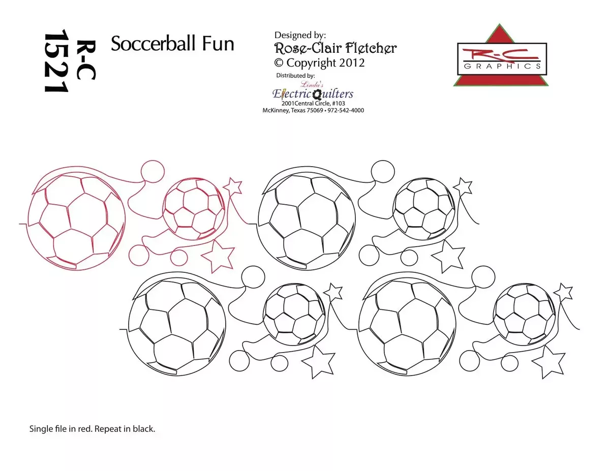 1521 Soccerball Fun Pantograph by Rose-Clair Fletcher