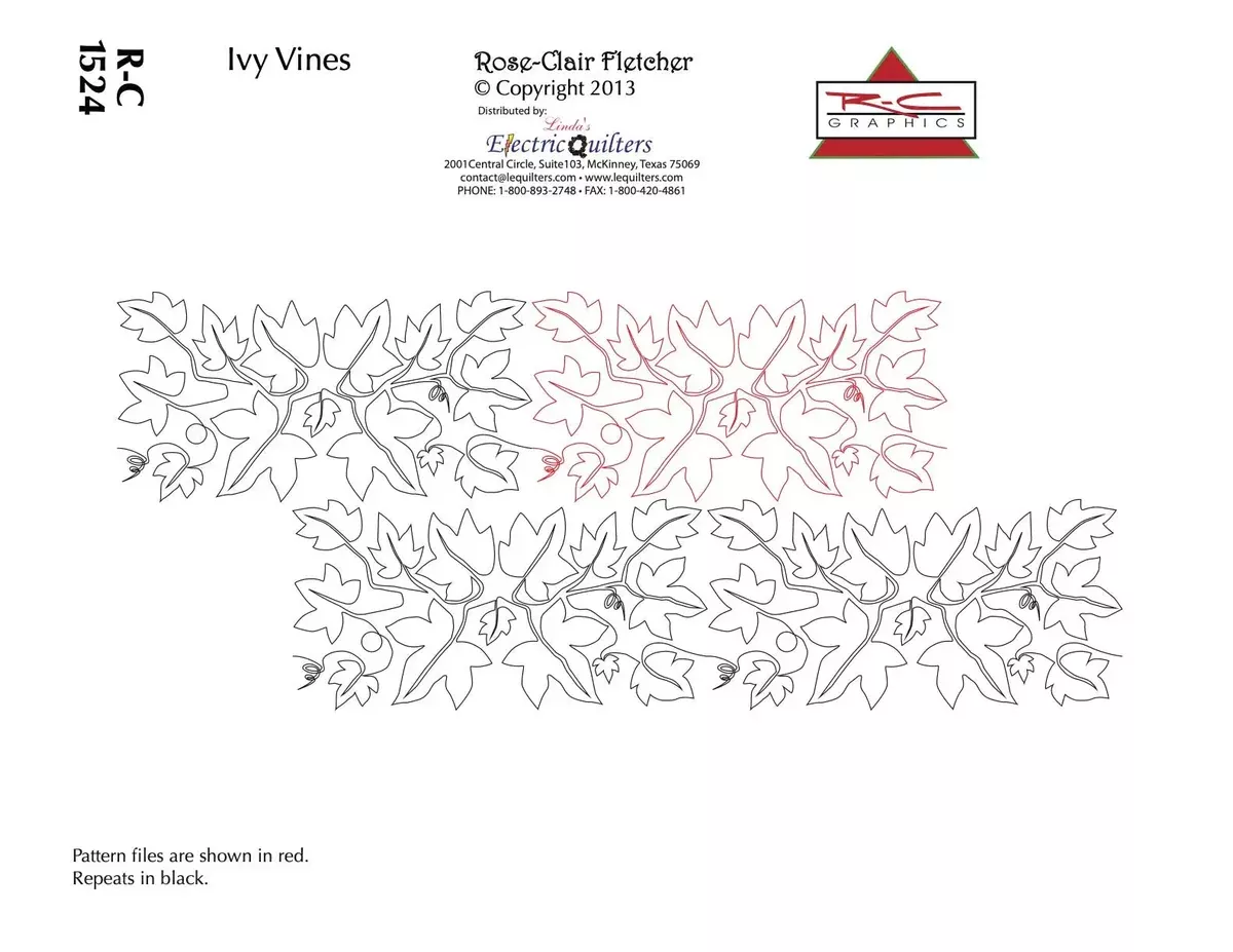 1525 Ivy Vines Pantograph by Rose-Clair Fletcher