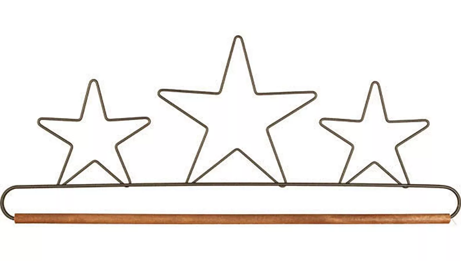 16in Star Hanger With Dowel Silver Tex
