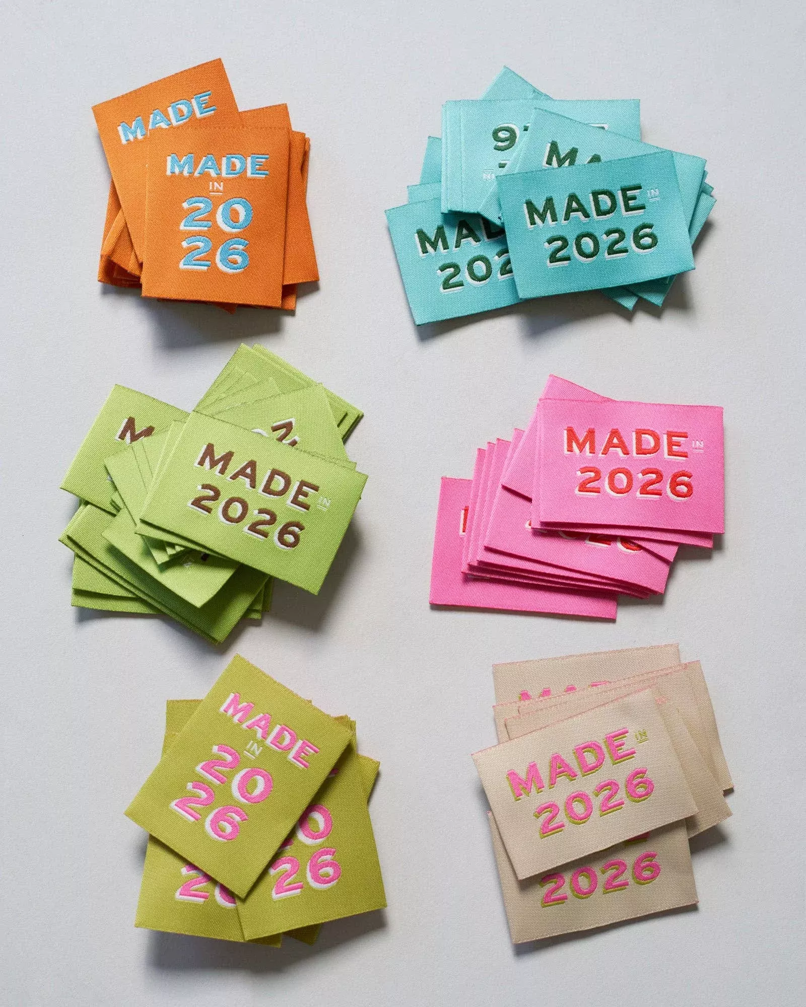 2026 Large Garment Labels: Multi Set of 6