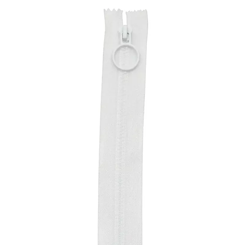 20in White Hoop Pull Zipper 2pk