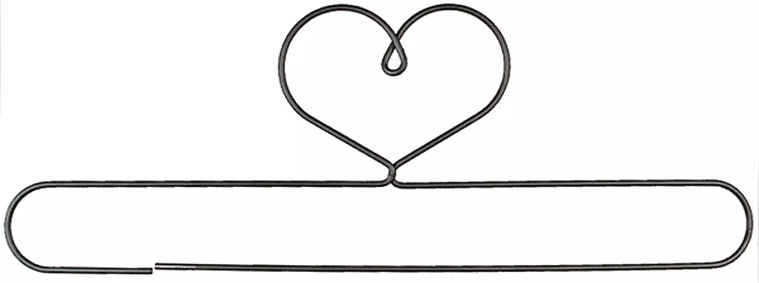 24in Heart Split Bottom Holder Grey