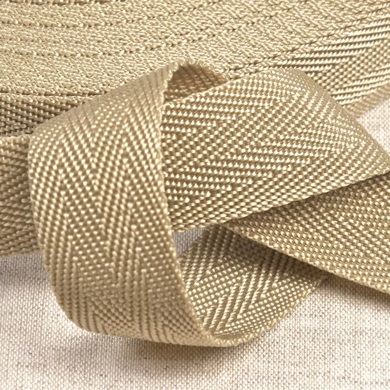 25mm Polypropylene Webbing in Beige