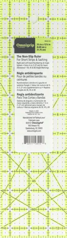 3 1/2 Inch x 12 1/2 Inch Omnigrip Ruler