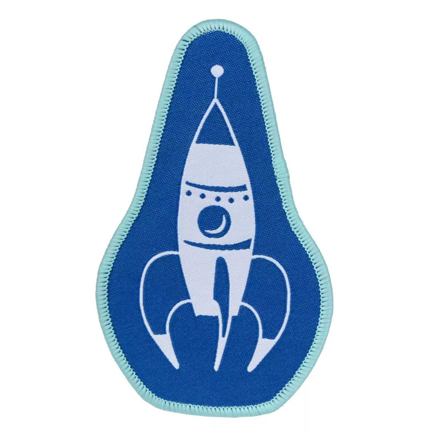 3, 2, 1… Blastoff – Blue Rocket – 61x106mm – Iron-on Applique Patch