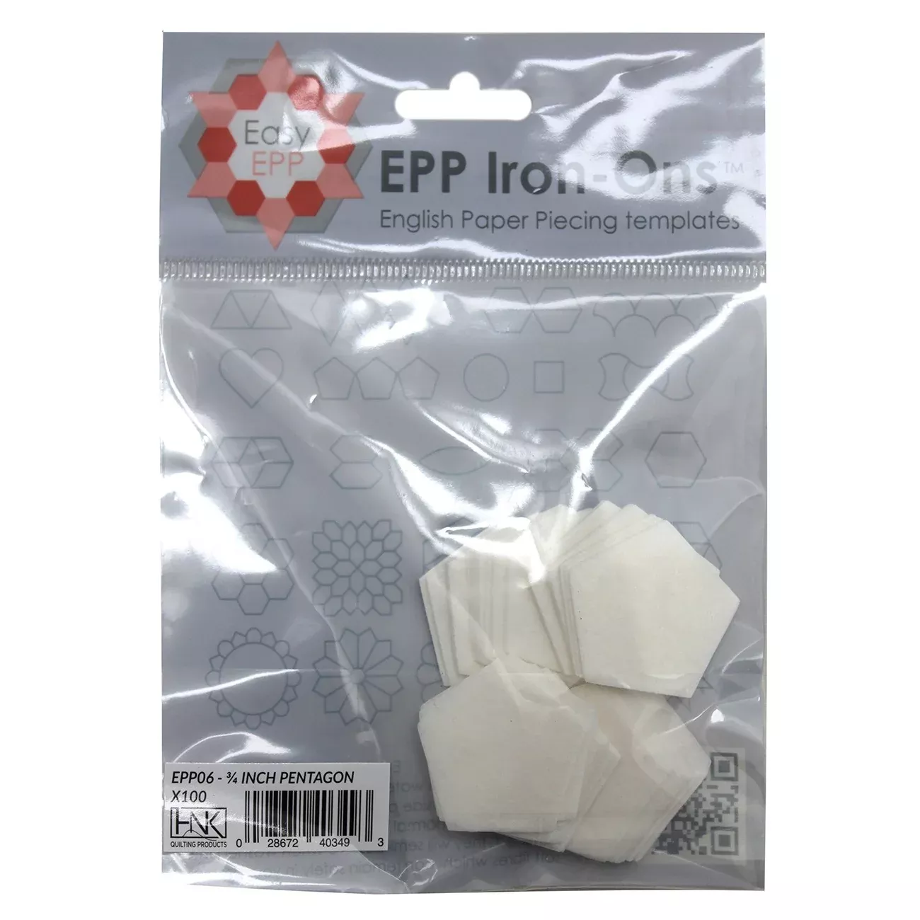 3 /4in Pentagon EPP iron-on x 100