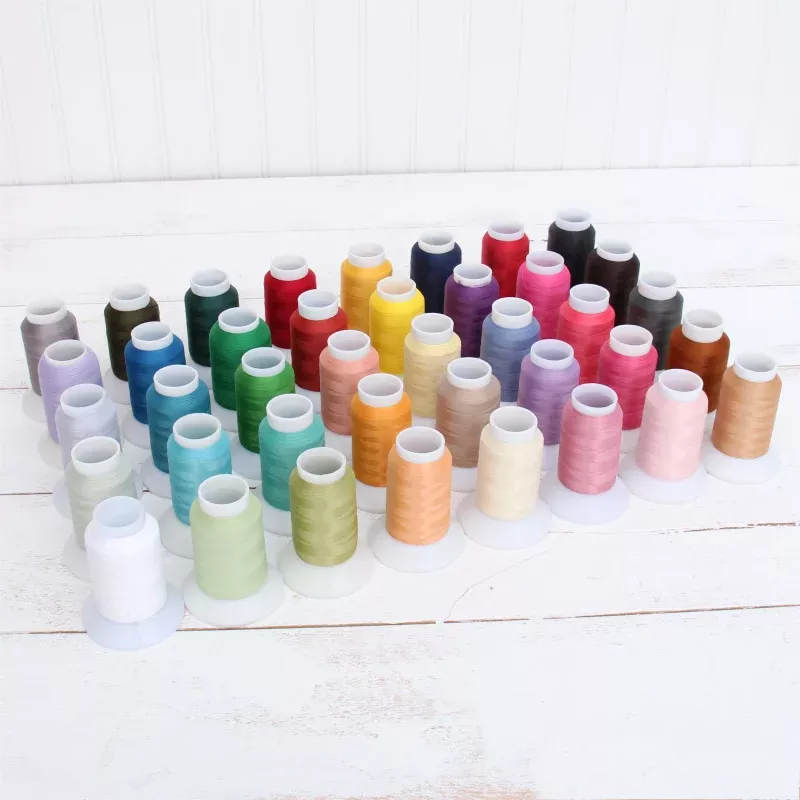 40 Colors of Wooly Nylon Thread Set – 1000 Meter Spools