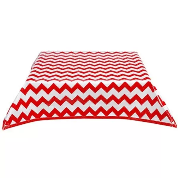 47x61" Chevron Red Oilcloth Tablecloth