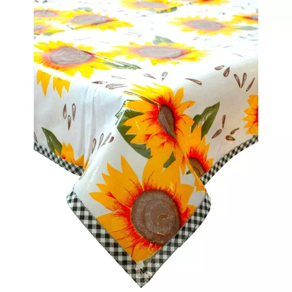 48x55" Sunflower Oilcloth Tablecloth