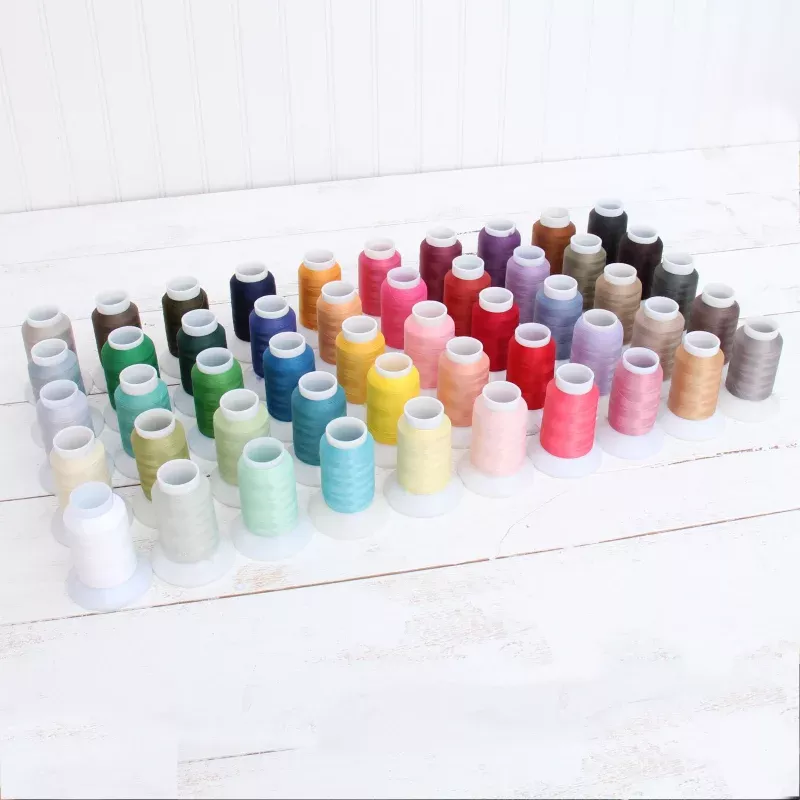 50 Colors of Wooly Nylon Thread Set – 1000 Meter Spools