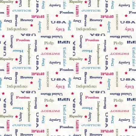 53059-7 ALL AMERICAN Words, Patriotic, Ivory