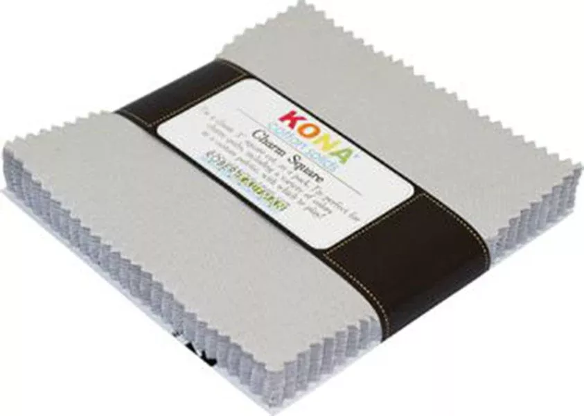 5in Squares Kona Solids Ash Colorway 42pcs