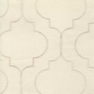 6400415 GABLE PEARL Lattice Embroidered Drapery Fabric