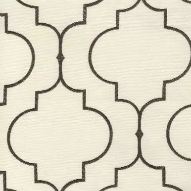 6400422 GABLE BLACK Lattice Embroidered Drapery Fabric