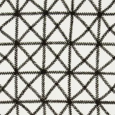 6429511 BOXED BLACK Lattice Linen Blend Drapery Fabric