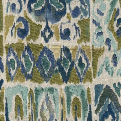 6705111 ROANOKE AEGEAN Ikat Jacquard Upholstery Fabric
