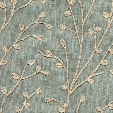 6720012 Richloom TOPIARY MIST Floral Embroidered Drapery Fabric