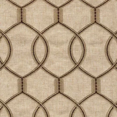 6720114 Richloom SLALOM SAND DUNE Lattice Embroidered Drapery Fabric