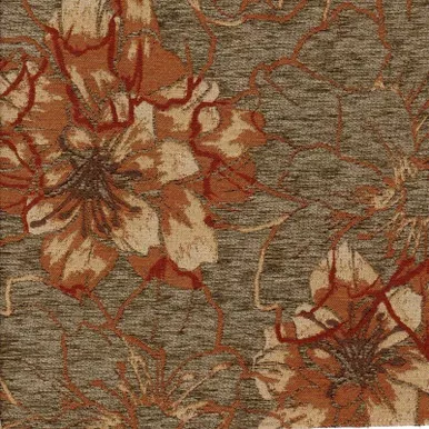 6744111 DEVON SIENNA Floral Jacquard Upholstery Fabric