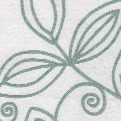 6747715 BOTANIQUE TURQUOISE Floral Embroidered Drapery Fabric