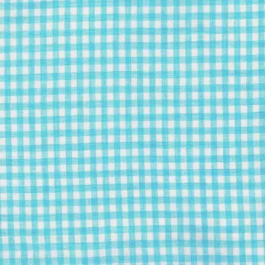 6759011 GINGHAM NEW BLUE Check Sheer Drapery Fabric