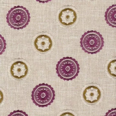 6763817 LONETO D ROSE Floral Embroidered Drapery Fabric