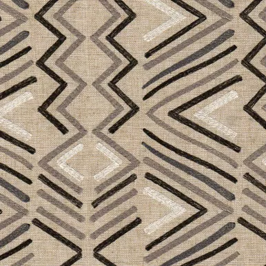 6768612 Richloom CUSCO GRAPHITE Contemporary Embroidered Drapery Fabric