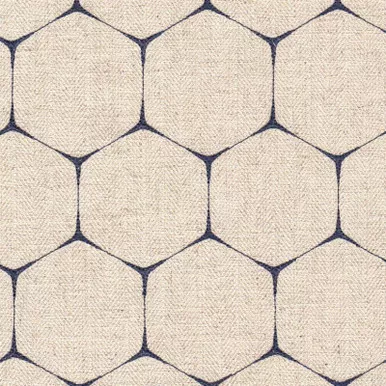 6771111 Richloom SMART NAVY Lattice Embroidered Drapery Fabric