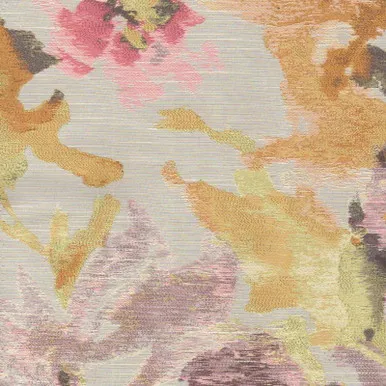 6920411 WALKER CORAL Floral Jacquard Upholstery Fabric