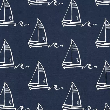 6948212 KENNY VINTAGE INDIGO Nautical Print Upholstery And Drapery Fabric