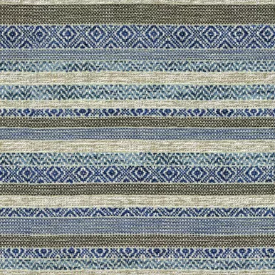 7028712 P/K Lifestyles KILIM BANDS ATLANTIC 410311 Stripe Linen Blend Upholstery And Drapery Fabric