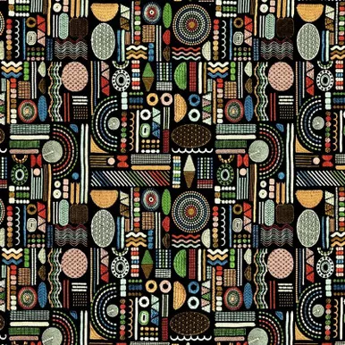 7030411 Covington HIEROGLYPHICS 150 MARDI GRAS Geometric Embroidered Drapery Fabric