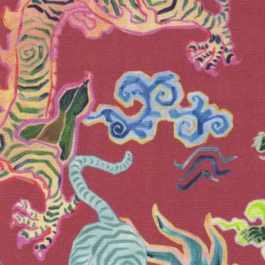 7036511 HIMALAYA CORAL Print Upholstery And Drapery Fabric