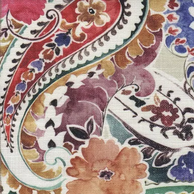 7074311 FINLEY MULTI Paisley Print Upholstery And Drapery Fabric