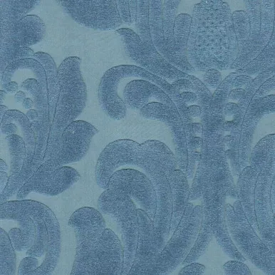 7081811 KANE DELFT BLUE Floral Velvet Upholstery Fabric