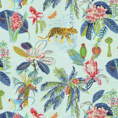 7090511 Tommy Bahama Home HEAVENLY KINGDOM AEGEAN 802790 Floral Print Upholstery And Drapery Fabric
