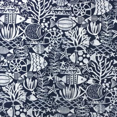 7094311 DIVERS MARINE Tropical Print Upholstery And Drapery Fabric
